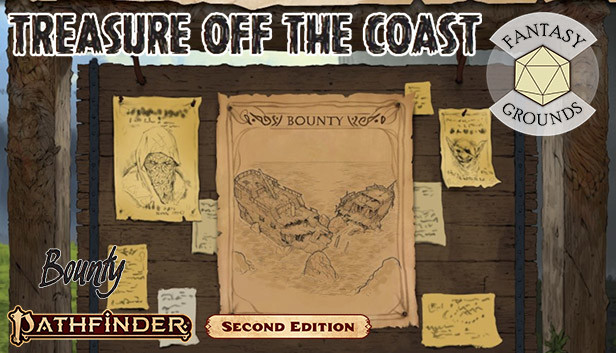 Fantasy Grounds - Pathfinder 2 RPG - Pathfinder Bounty #15: Treasure off the Coast