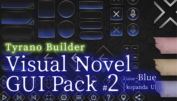 Tyrano Builder - Visual Novel GUI Pack #2 Color-Blue [kopanda UI]