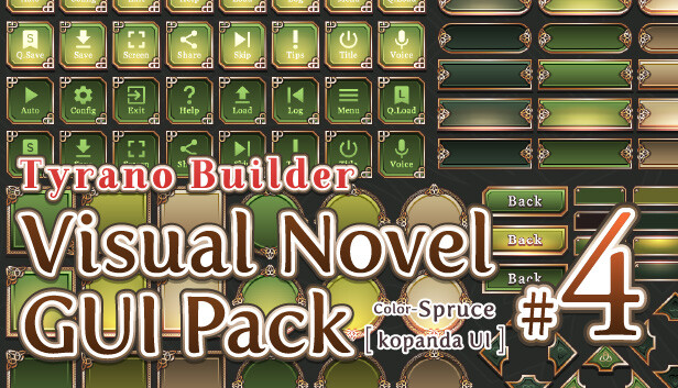 Tyrano Builder - Visual Novel GUI Pack #4 Color-Spruce [kopanda UI]