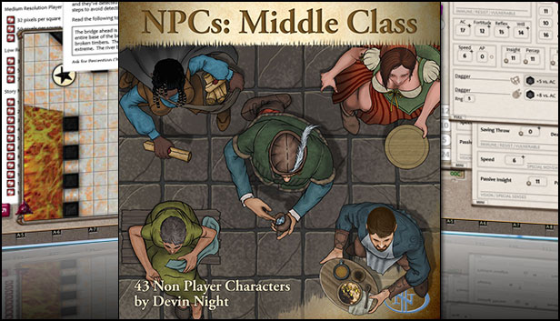 Fantasy Grounds - NPCs: Middle Class (Token Pack)