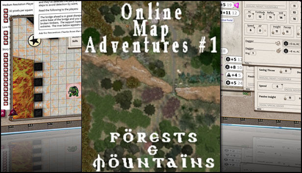 Fantasy Grounds - Map Adventures #1 - Forests & Mountains (Map and Token Pack)