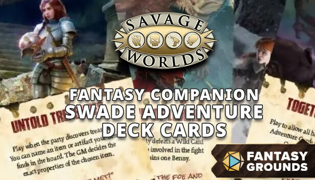 Fantasy Grounds - Fantasy Companion SWADE Adventure Deck Cards