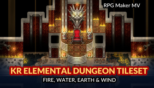 RPG Maker MV - KR Elemental Dungeon Tileset - Fire Water Earth Wind