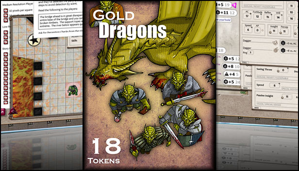 Fantasy Grounds - Gold Dragons (Token Pack)