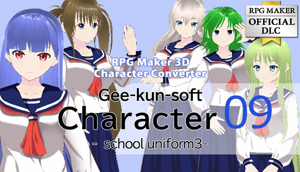 RPG Maker 3D Character Converter - Gee-kun-soft character 09 school uniform 3