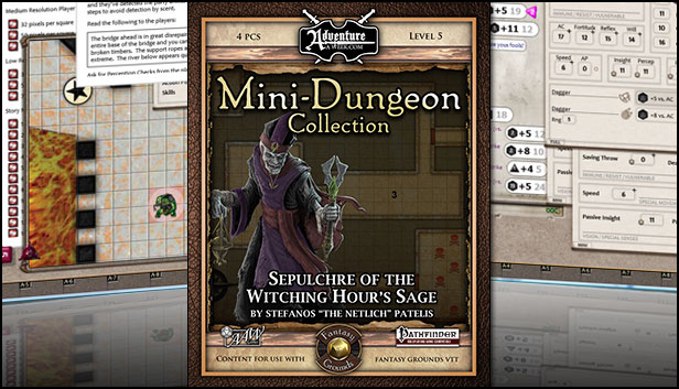 Fantasy Grounds - Mini-Dungeon #020: Sepulchre of the Witching Hour's Sage (PFRPG)