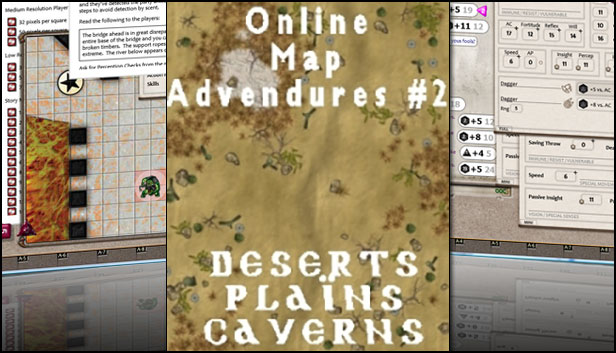Fantasy Grounds - Map Adventures #2 - Plains, Deserts, & Caverns (Map Pack)