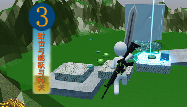 Third-Person Shooter and Platform Jumping and Level-based Adventure