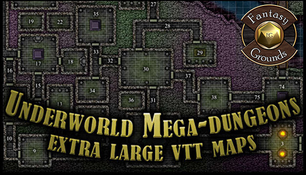 Fantasy Grounds - Paths to Adventure: Underworld Mega-Dungeons (Map Pack)