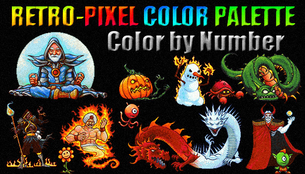 RETRO-PIXEL COLOR PALETTE: Color by Number