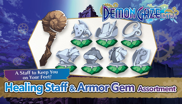 DEMON GAZE EXTRA - Healing Staff & Armor Gem Assortment