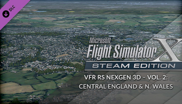 FSX Steam Edition: VFR Real Scenery NexGen 3D - Vol. 2: Central England and North Wales Add-On