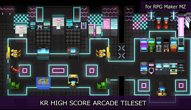 RPG Maker MZ - KR High Score Arcade Tileset PC