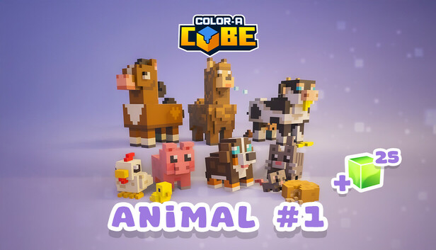 Color-A-Cube - Farm Animal Pack #1