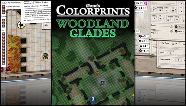 Fantasy Grounds - 0one's Colorprints #9: Woodland Glades (Map Pack)