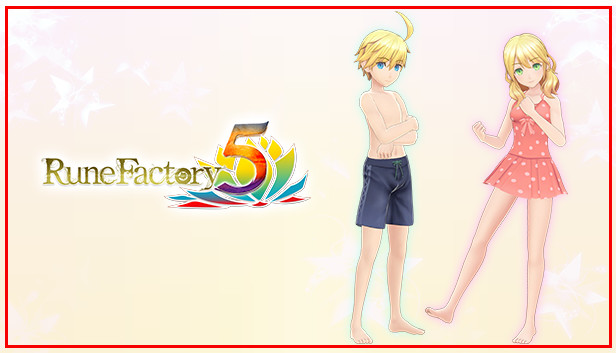 Rune Factory 5 - The Young Proprietress and the Dwarf Swimsuit Set + New Ranger Care Package Item Pack