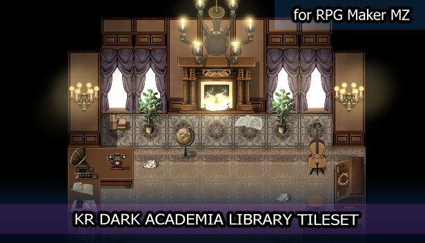 RPG Maker MZ - KR Dark Academia Library Tileset