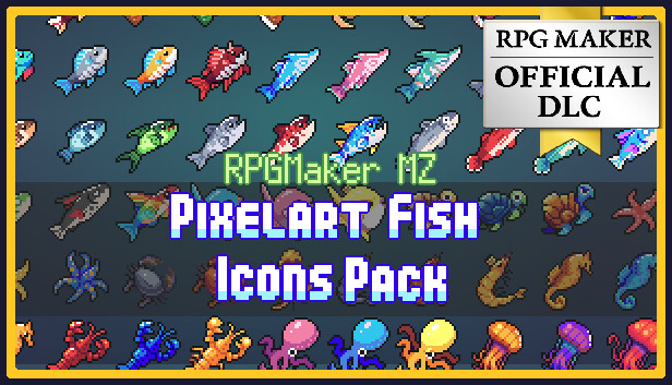 RPG Maker MZ - PIXELART FISH ICONS PACK