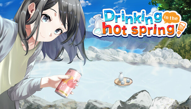 Drinking in the hot spring!