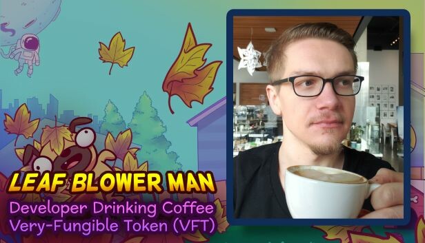 Bardzo wymienialny token „Leaf Blower Man – twórca pijący kawę”