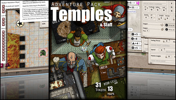 Fantasy Grounds - Temples and Staff (Map and Token Pack)