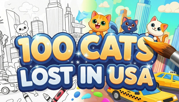 100 Cats Lost In USA Find & Color