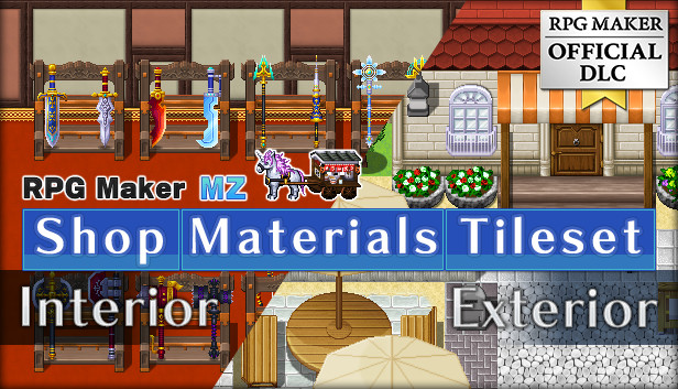 RPG Maker MZ - Shop Materials Tileset - Interior / Exterior