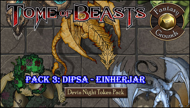 Fantasy Grounds - Devin Night: Tome of Beasts Pack 3 – Dipsa to Einherjar (Token Pack)