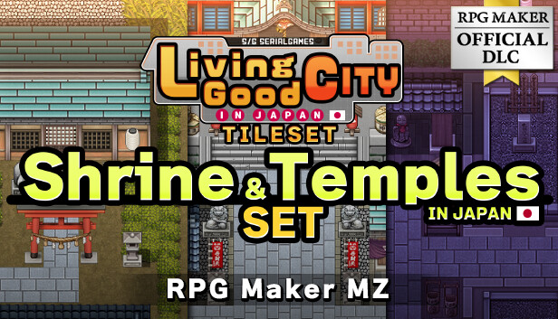 RPG Maker MZ - SERIALGAMES Living Good City Tileset - Shrine and Temples SET