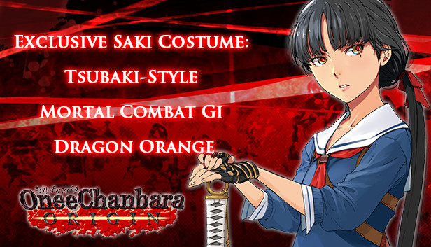 OneeChanbara ORIGIN - Exclusive Saki Costume: Tsubaki-Style Mortal Combat Gi Dragon Orange