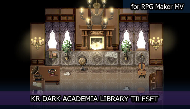 RPG Maker MV - KR Dark Academia Library Tileset