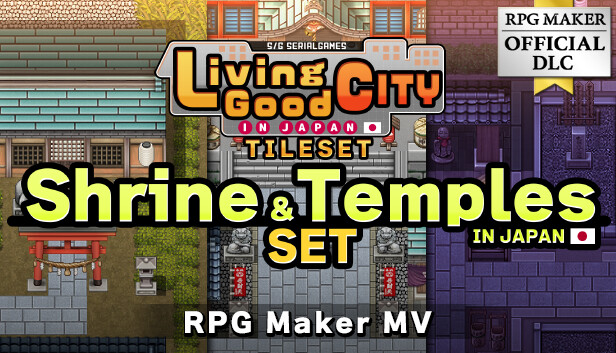 RPG Maker MV - SERIALGAMES Living Good City Tileset - Shrine and Temples SET