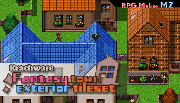 RPG Maker MZ - Krachware Fantasy Town Exterior Tileset
