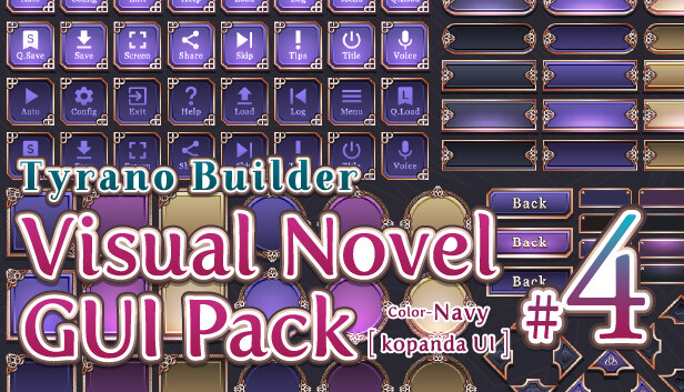 Tyrano Builder - Visual Novel GUI Pack #4 Color-Navy [kopanda UI]