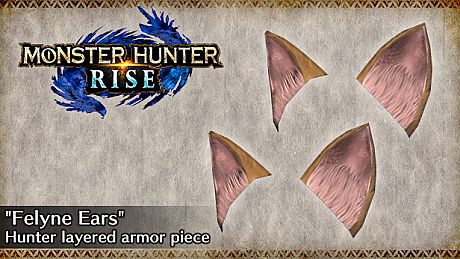MONSTER HUNTER RISE - "Felyne Ears" Hunter layered armor piece DLC