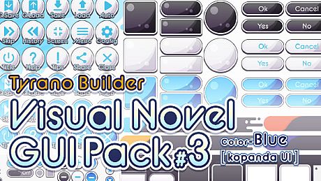 Tyrano Builder - Visual Novel GUI Pack #3 Color-Blue [kopanda UI] DLC