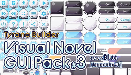 Tyrano Builder - Visual Novel GUI Pack #3 Color-Blue [kopanda UI]
