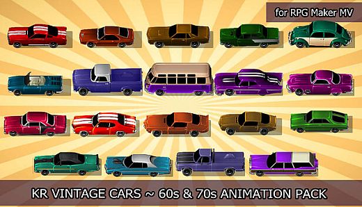 RPG Maker MV - KR Vintage Cars - 60s and 70s Animation Pack