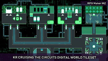 RPG Maker MZ - KR Cruising the Circuits Digital World Tileset DLC
