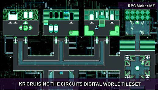 RPG Maker MZ - KR Cruising the Circuits Digital World Tileset