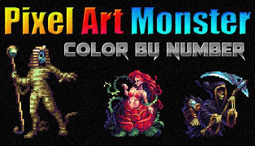 Pixel Art Monster - Color by Number