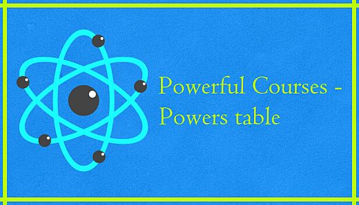Powerful Courses - Powers table