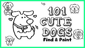 101 Cute Dogs: Find & Paint - Artbook