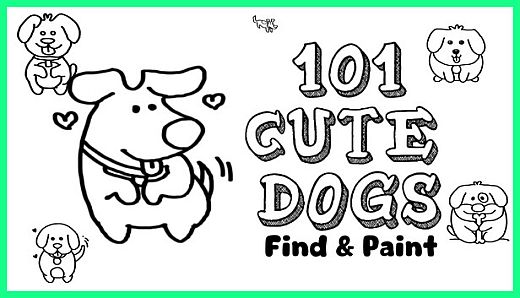 101 Cute Dogs: Find & Paint - Artbook