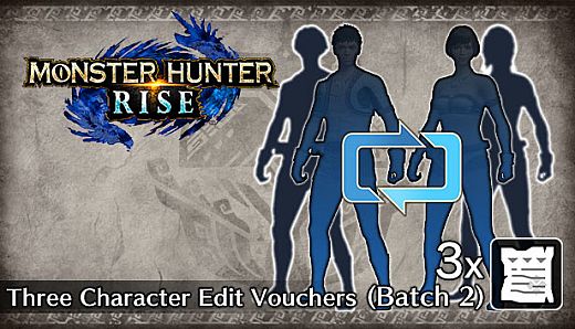 Monster Hunter Rise - Three Character Edit Vouchers (Batch 2)