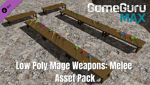 GameGuru MAX Low Poly Asset Pack - Mage Weapons: Melee