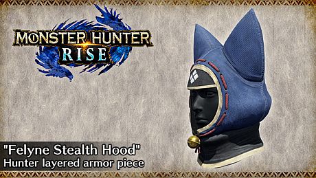 Monster Hunter Rise - "Felyne Stealth Hood" Hunter layered armor piece DLC