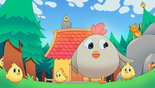 HEN, CHICKS AND CATS