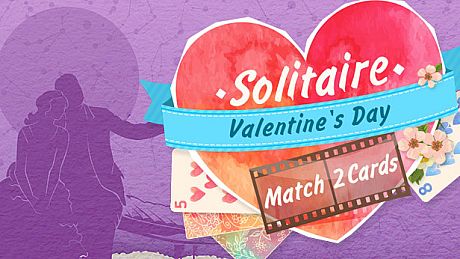 Solitaire Match 2 Cards. Valentine's Day Game