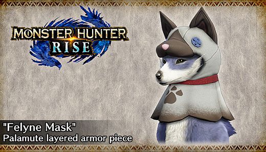 MONSTER HUNTER RISE - "Felyne Mask" Palamute layered armor piece